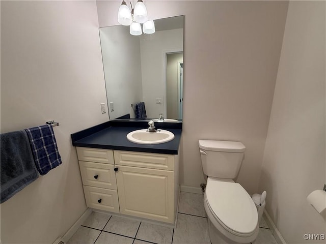 5326 Bunker Hill Way, Onondaga, NY 13207 - bathroom featuring vanity, tile patterned floors, and a chandelier