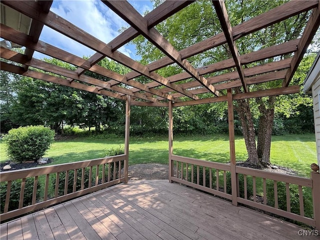 5326 Bunker Hill Way, Onondaga, NY 13207 - wooden deck with a yard and a pergola