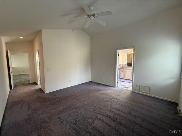 5326 Bunker Hill Way, Onondaga, NY 13207 - spare room with carpet, vaulted ceiling, and ceiling fan