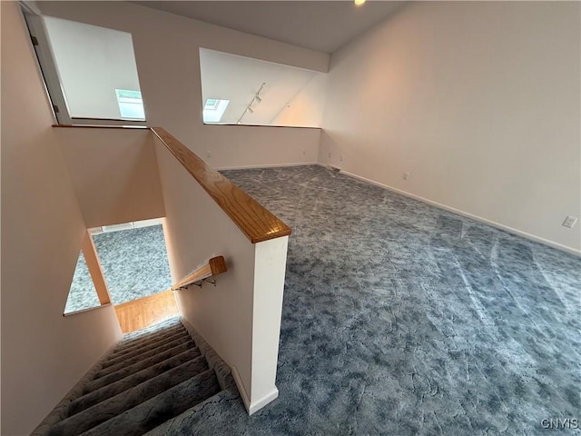 5326 Bunker Hill Way, Onondaga, NY 13207 - stairway with carpet flooring and baseboards