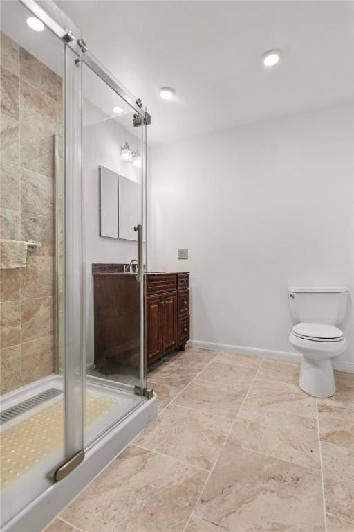 226 Academy St, Middletown, NY 12455 - full bathroom with a shower stall, vanity, and recessed lighting