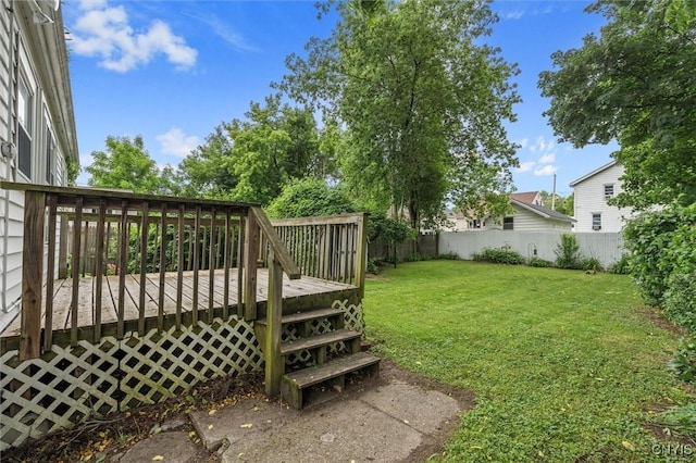 107 Edgeware Rd, Salina, NY 13208 - fenced backyard with a wooden deck