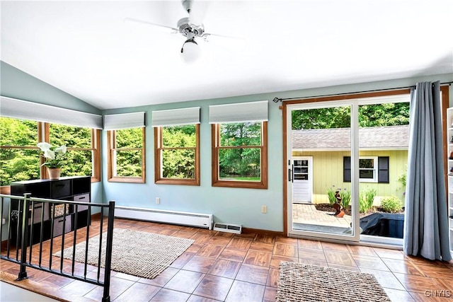 6 Orchard Rd, Skaneateles, NY 13152 - sunroom / solarium with a baseboard radiator and vaulted ceiling