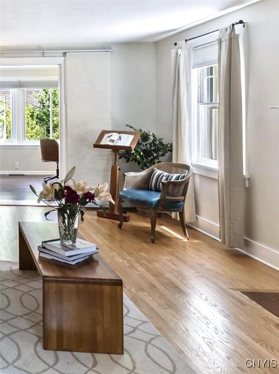 6 Orchard Rd, Skaneateles, NY 13152 - living area featuring wood finished floors and healthy amount of natural light
