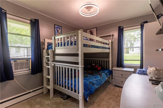 7 Bakeman St, Fulton, NY 13069 - carpeted bedroom featuring a baseboard heating unit and cooling unit