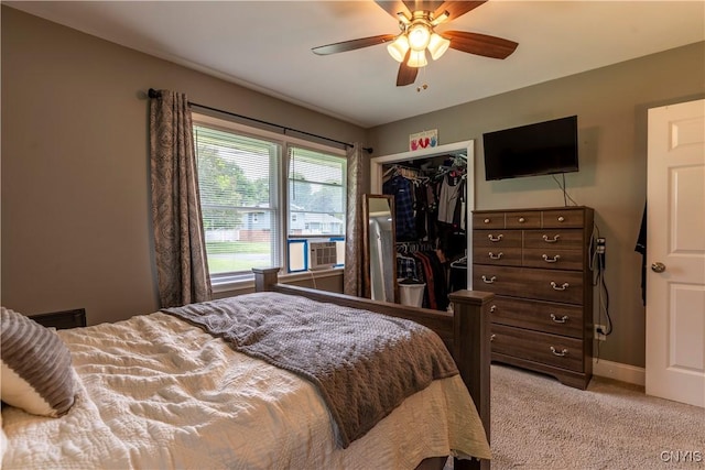 7 Bakeman St, Fulton, NY 13069 - bedroom with light carpet, a closet, ceiling fan, and cooling unit