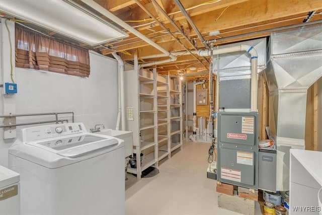 84 Kurtz Ave, Lancaster, NY 14086 - unfinished below grade area featuring washer / clothes dryer and a sink