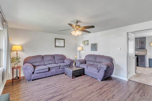84 Kurtz Ave, Lancaster, NY 14086 - living area featuring light wood-style floors and a ceiling fan