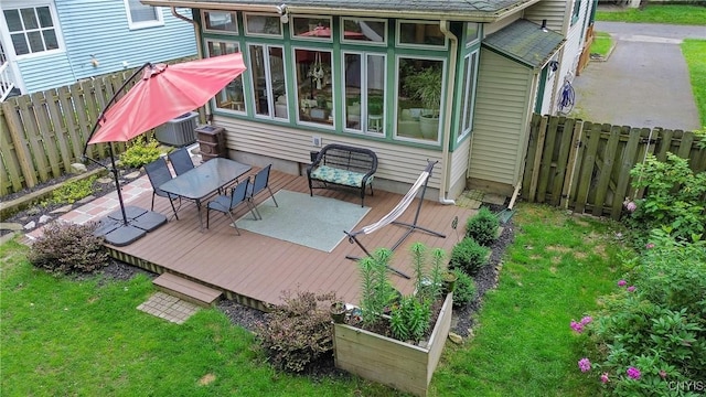 135 Strong Ave, Syracuse, NY 13210 - wooden deck with a fenced backyard