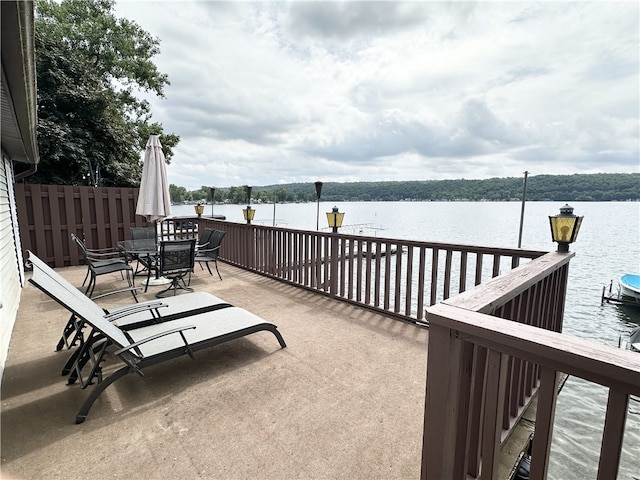 5968 E Lake Rd, Conesus, NY 14435 - view of patio featuring a water view