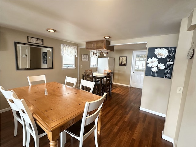 5968 E Lake Rd, Conesus, NY 14435 - dining area featuring dark wood-style floors and recessed lighting