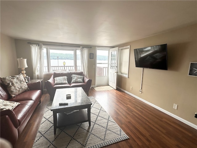 5968 E Lake Rd, Conesus, NY 14435 - living area with wood finished floors and baseboards