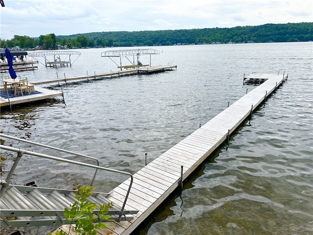 5968 E Lake Rd, Conesus, NY 14435 - dock with a water view and a wooded view