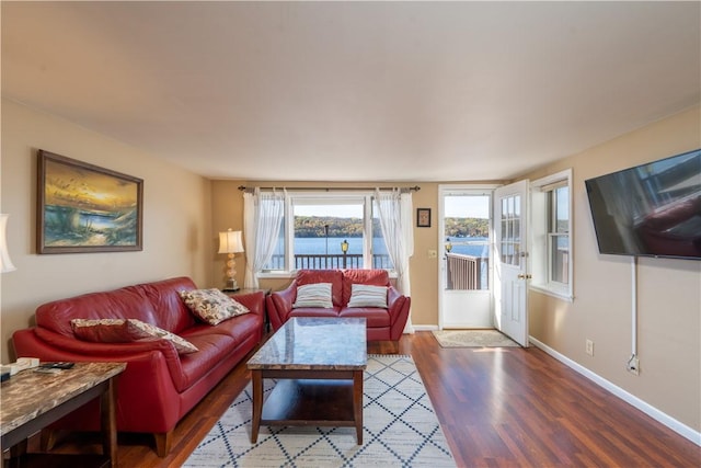 5968 E Lake Rd, Conesus, NY 14435 - living room with wood finished floors and baseboards