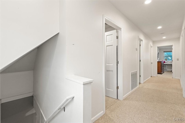 606 Tompkins St, Syracuse, NY 13204 - hall with an upstairs landing, recessed lighting, and carpet