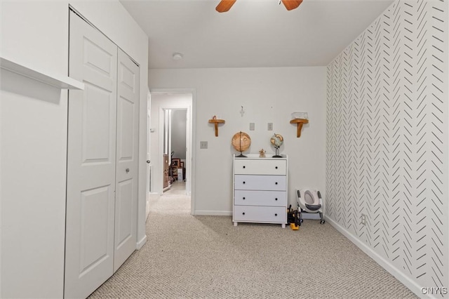 606 Tompkins St, Syracuse, NY 13204 - bedroom featuring light colored carpet and ceiling fan
