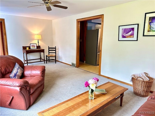 40 June Dr, Elma, NY 14059 - living area featuring carpet and a ceiling fan