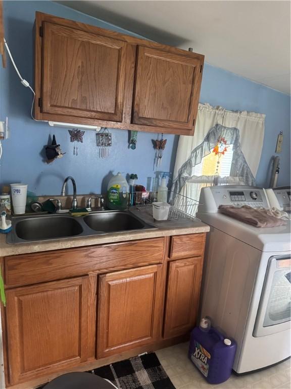 204 Owego St, Montour, NY 14865 - laundry room featuring cabinet space and washer and clothes dryer