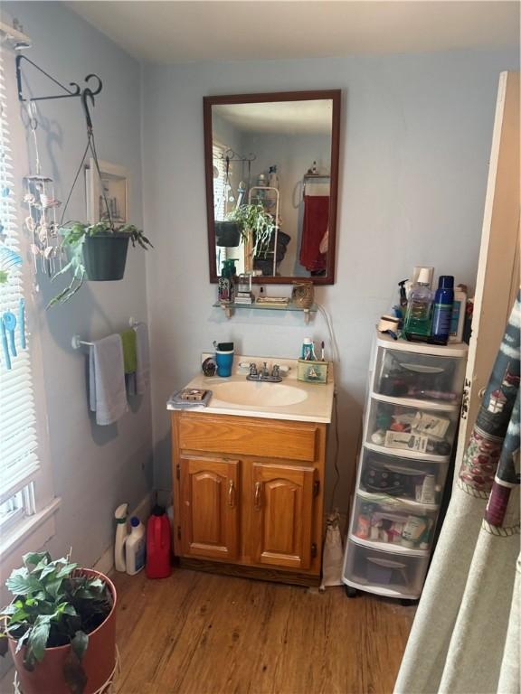 204 Owego St, Montour, NY 14865 - bathroom with vanity and wood finished floors