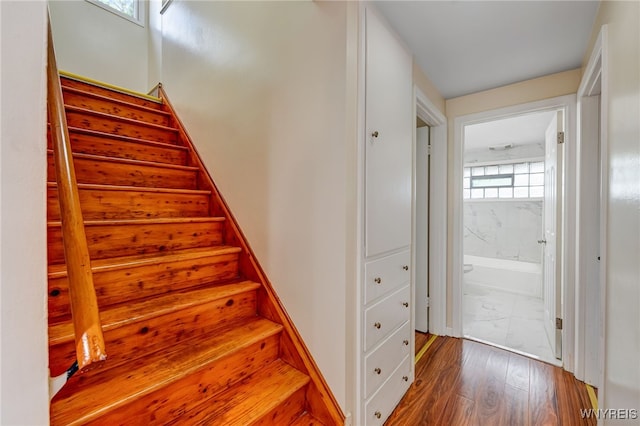 35 Kendale Rd, Cheektowaga, NY 14215 - staircase with wood finished floors