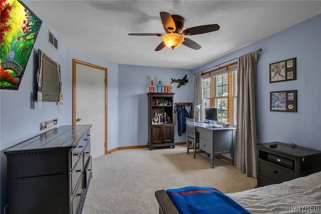 197 Shellridge Dr, Amherst, NY 14051 - carpeted bedroom featuring a textured ceiling and a ceiling fan