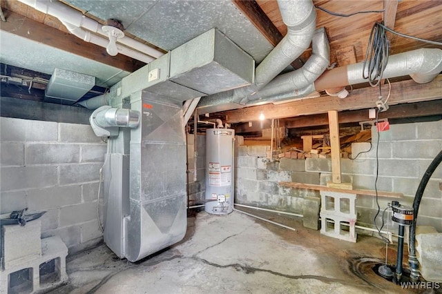 464 Rowley Rd, Cheektowaga, NY 14043 - unfinished basement featuring gas water heater and heating unit
