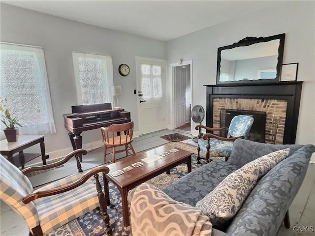 326 Main St, Ledyard, NY 13026 - living room with a fireplace and baseboards