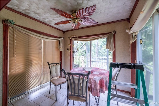 7460 State Highway 29, Oppenheim, NY 13329 - sunroom with crown molding and tile patterned floors