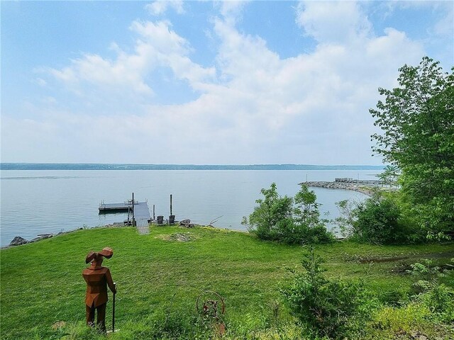 1995 Lake Rd, Ledyard, NY 13026 - water view featuring a boat dock