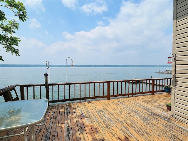 1995 Lake Rd, Ledyard, NY 13026 - wooden deck with a water view