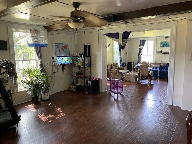 25 N Academy St, Middlebury, NY 14591 - living room featuring ceiling fan and wood finished floors
