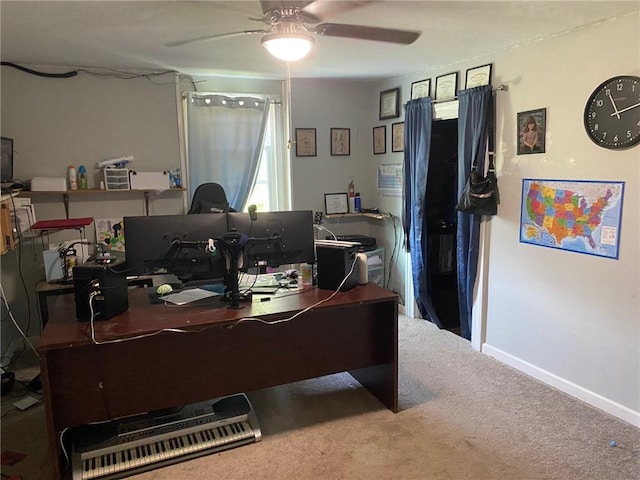 25 N Academy St, Middlebury, NY 14591 - office area with carpet floors and a ceiling fan