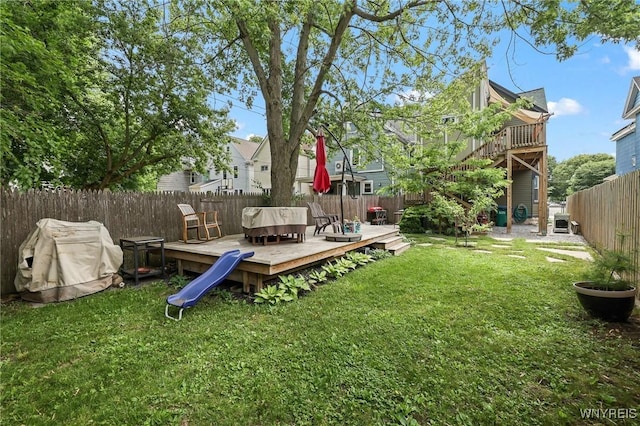 228 Potomac Ave, Buffalo, NY 14213 - fenced backyard featuring a deck