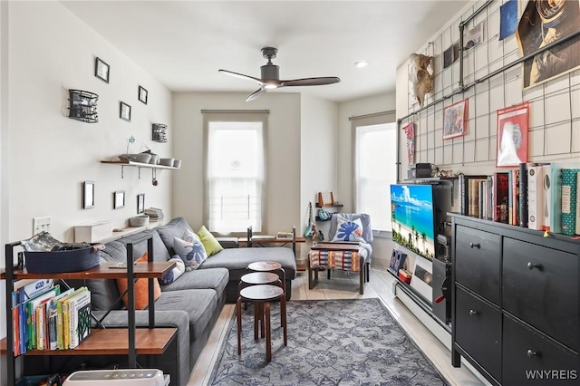 228 Potomac Ave, Buffalo, NY 14213 - living room with a ceiling fan and plenty of natural light
