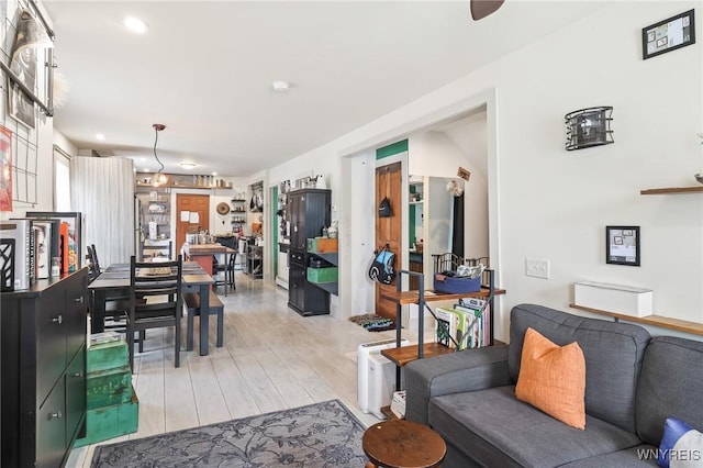 228 Potomac Ave, Buffalo, NY 14213 - living room with light wood-style floors, recessed lighting, and a ceiling fan