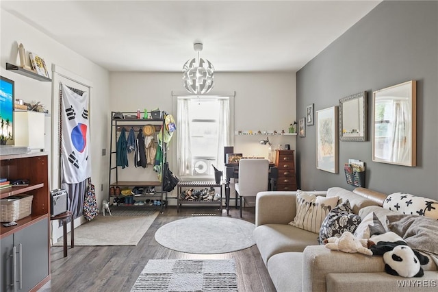 228 Potomac Ave, Buffalo, NY 14213 - living area with wood finished floors and a chandelier