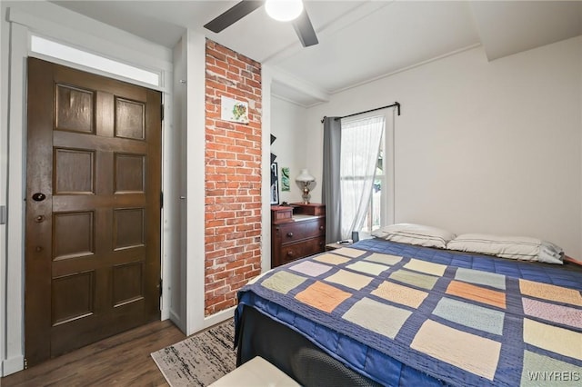 228 Potomac Ave, Buffalo, NY 14213 - bedroom featuring dark wood-style flooring and ceiling fan