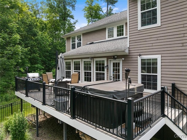 8278 Luchsinger Ln, Lysander, NY 13027 - deck with a hot tub