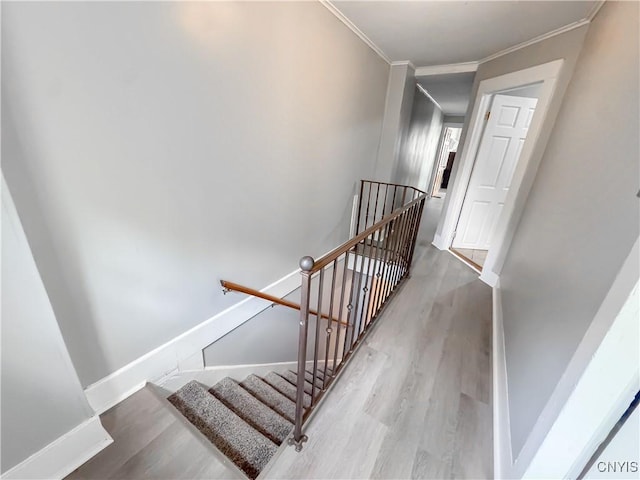 72 Groton Ave, Cortland, NY 13045 - stairs with wood finished floors and ornamental molding