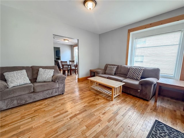 72 Groton Ave, Cortland, NY 13045 - living area featuring light wood-type flooring and healthy amount of natural light
