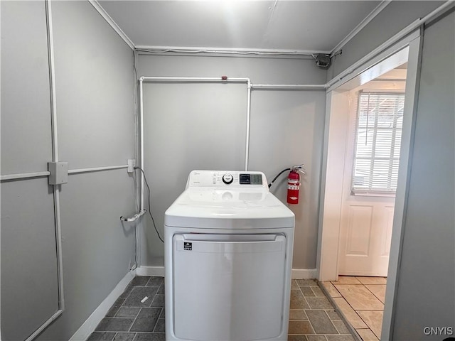 73 Groton Ave Unit 69-71, Cortland, NY 13045 - laundry area featuring washer / dryer and tile patterned floors