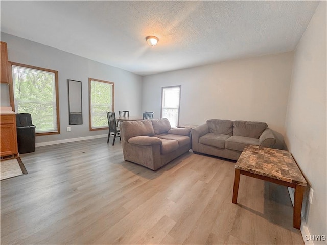 63 Groton Ave, Cortland, NY 13045 - living room featuring light wood-type flooring and a textured ceiling