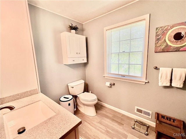 2 Whitetail Cir, Oswego-City, NY 13126 - bathroom with vanity, wood finished floors, and crown molding