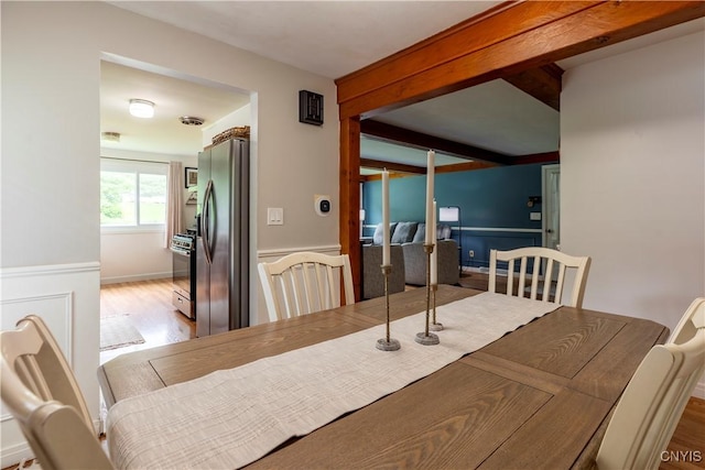 368 Northfield Way, Camillus, NY 13031 - dining space featuring beamed ceiling and wood finished floors