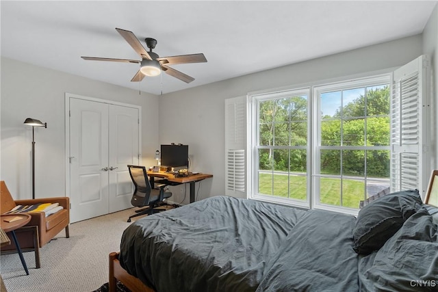 84 Krystyna Ln Unit 6, Cato, NY 13080 - carpeted bedroom with ceiling fan, a closet, and an office area
