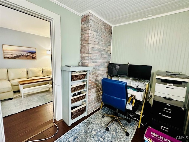 300 Hillsdale Ave, Syracuse, NY 13206 - office space featuring wood finished floors, crown molding, and brick wall