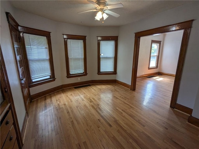 918 S Goodman St, Rochester, NY 14620 - empty room featuring light wood finished floors and a ceiling fan