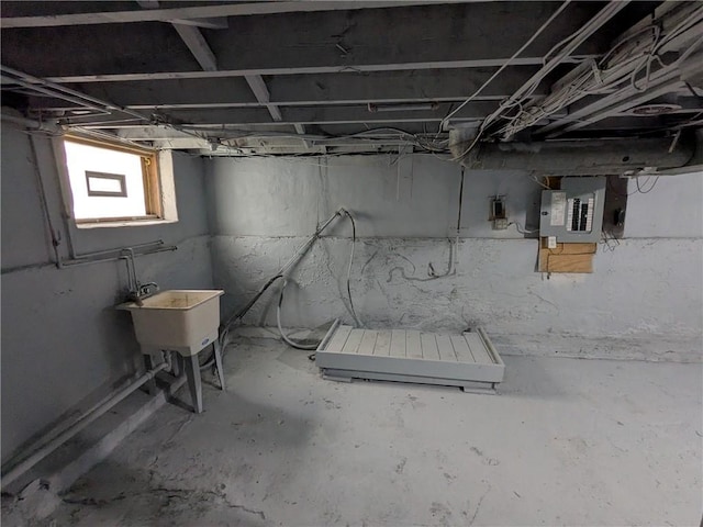 918 S Goodman St, Rochester, NY 14620 - basement featuring electric panel and a sink