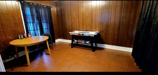 1206 W Water St, Elmira, NY 14905 - office area featuring wooden walls and tile patterned floors