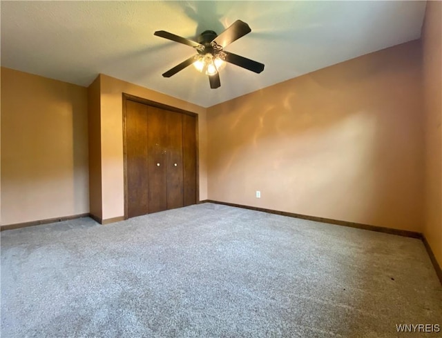 790 Mohawk St, Lewiston, NY 14092 - unfurnished bedroom featuring carpet floors, a closet, and ceiling fan